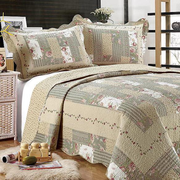 Tradition Premium Printed Reversible Quilt Sets - Assorted Styles Beige __label2:BOGO 30% OFF __stock:150 Bedding refund_fee:1200