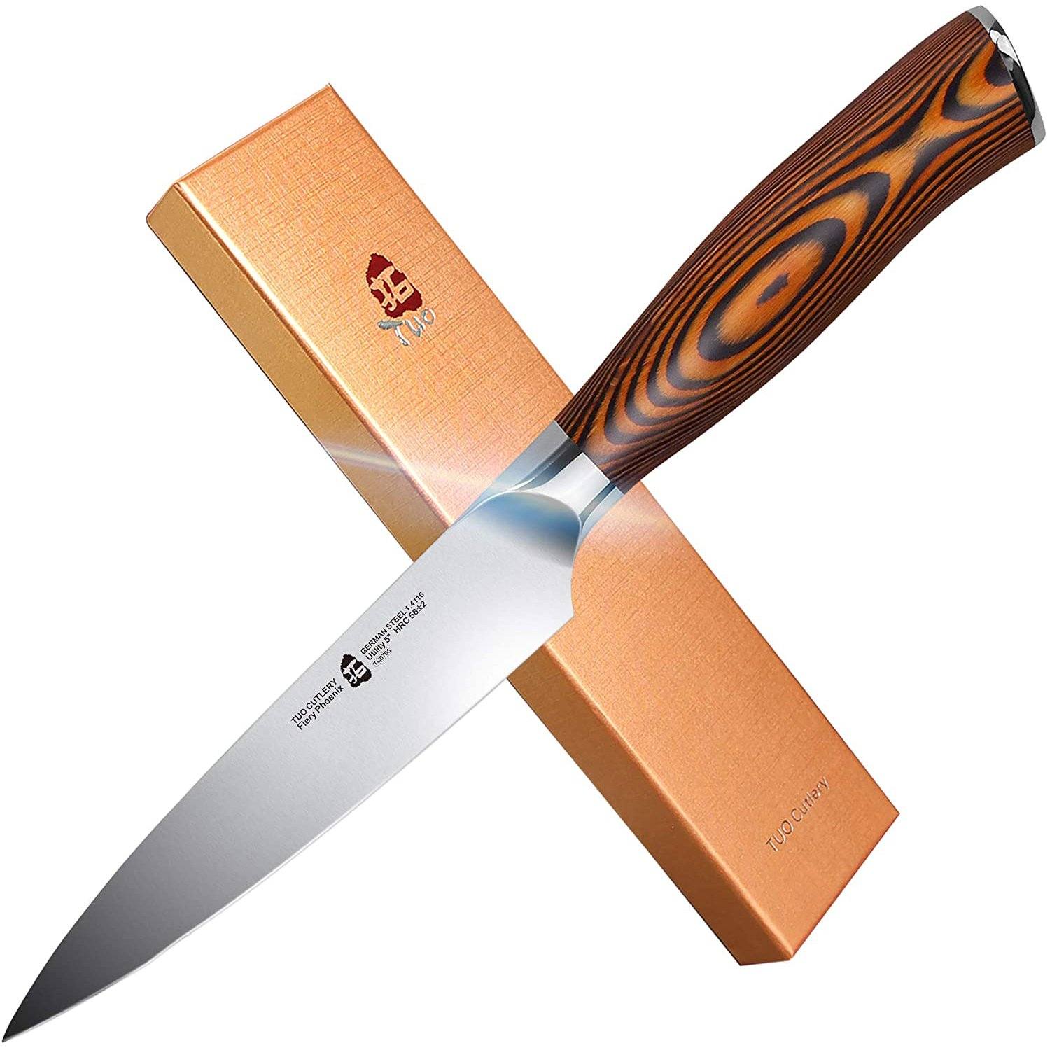 TUO 5" Fiery Kitchen Utility Knife __stock:300 Kitchen & Dining refund_fee:800