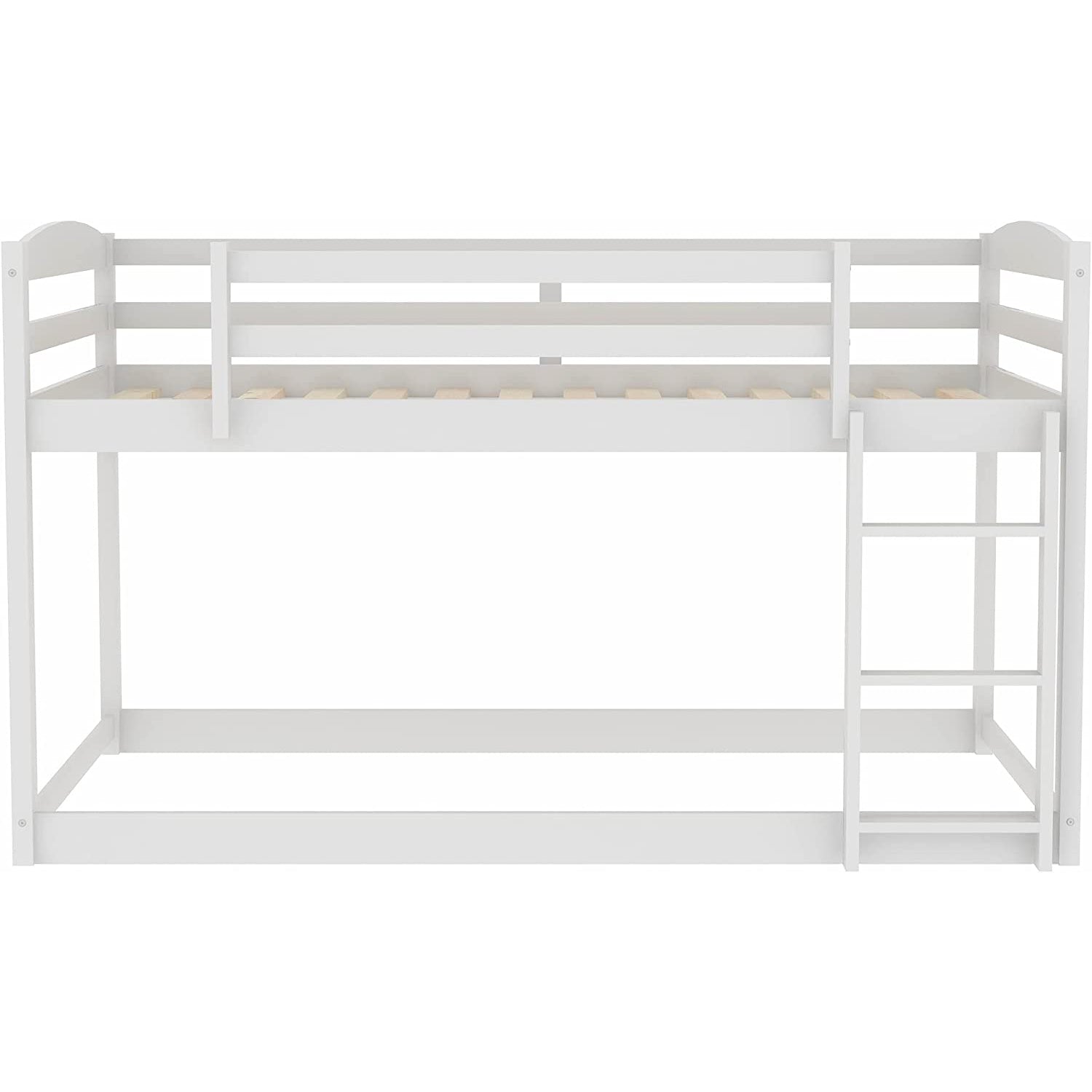 Twin Over Twin Floor Bunk Bed with Ladder __stock:200 Furniture and Décor refund_fee:3800