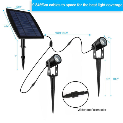 Twin Solar Spotlight Outdoor Light Outdoor Lighting refund_fee:1800 Warranty