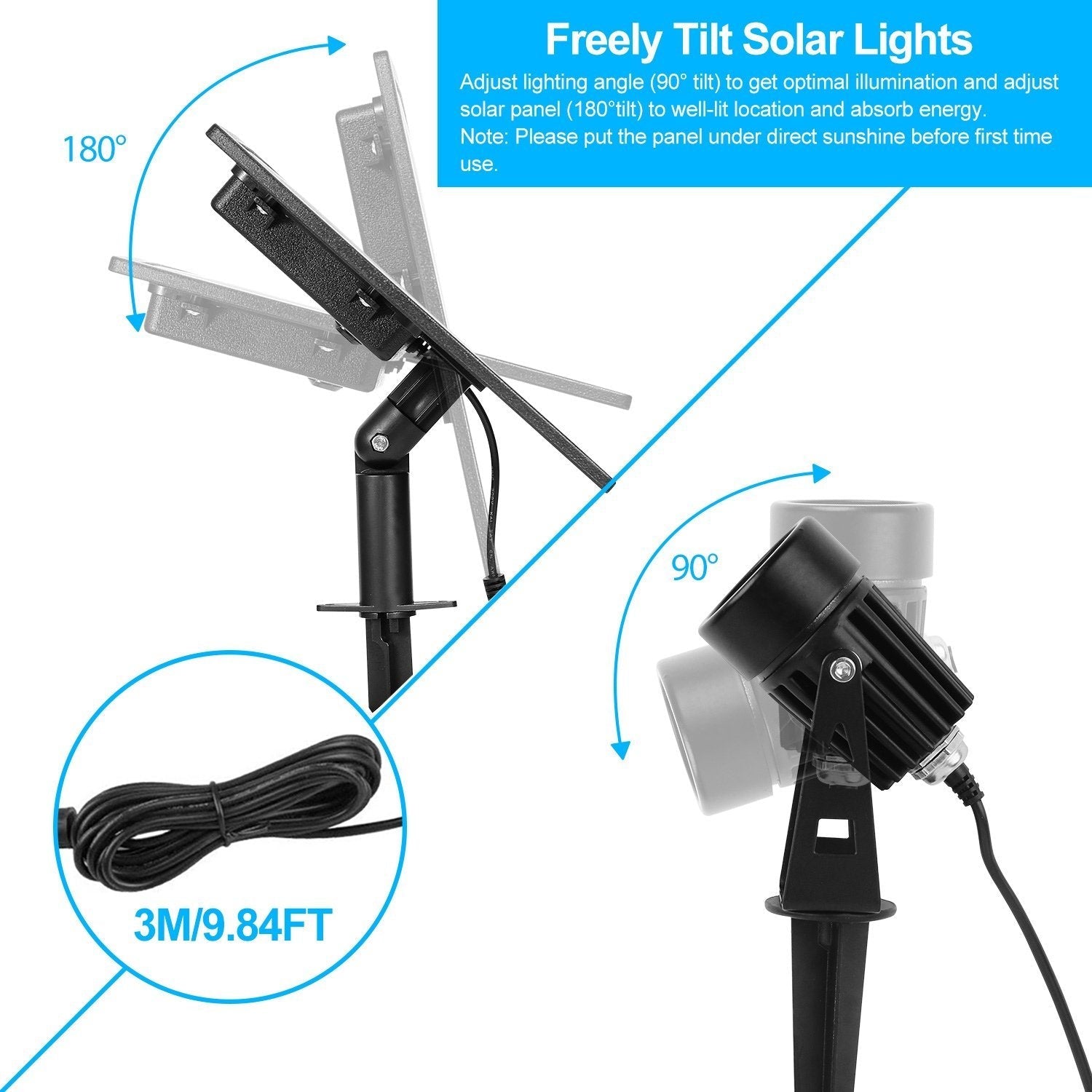 Twin Solar Spotlight Outdoor Light Outdoor Lighting refund_fee:1800 Warranty