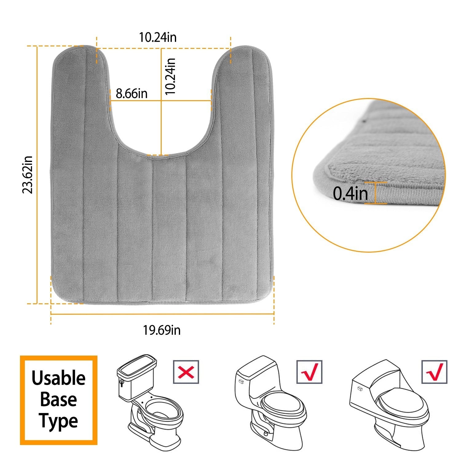 U Shaped Non-slip Toilet Mat __stock:100 Bath refund_fee:800