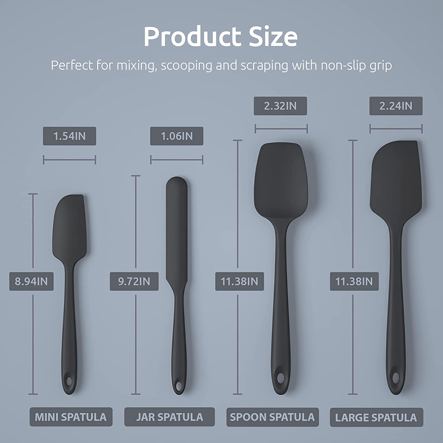 U-Taste Silicone Spatula Set with 480 Degrees Fahrenheit Heat Resistant __stock:500 Kitchen & Dining refund_fee:800