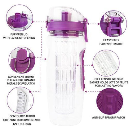 Ultra Portable Fruit Infusing Water Bottle 32oz __stock:50 Kitchen & Dining refund_fee:800