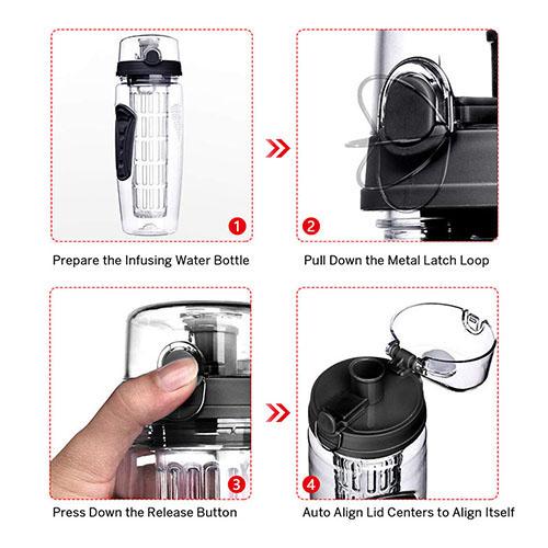 Ultra Portable Fruit Infusing Water Bottle 32oz __stock:50 Kitchen & Dining refund_fee:800