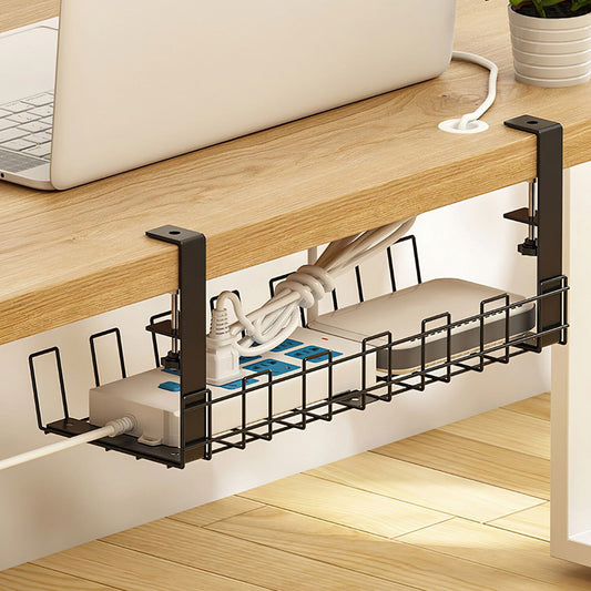 Under Desk Cable Management Tray 15.2in No Drill Desk Cable Cord Organizer __stock:50 Closet & Storage Low stock refund_fee:1200