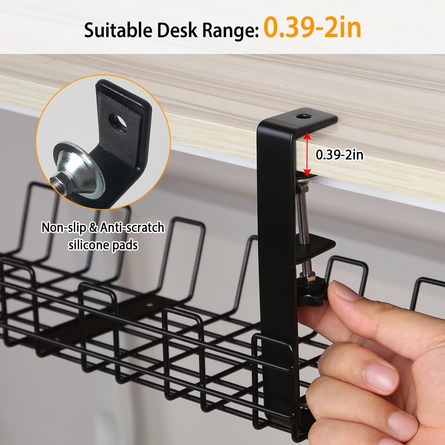 Under Desk Cable Management Tray 15.2in No Drill Desk Cable Cord Organizer __stock:50 Closet & Storage Low stock refund_fee:1200