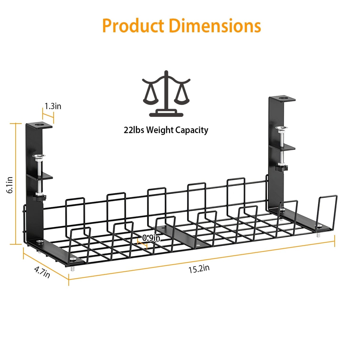 Under Desk Cable Management Tray 15.2in No Drill Desk Cable Cord Organizer __stock:50 Closet & Storage Low stock refund_fee:1200