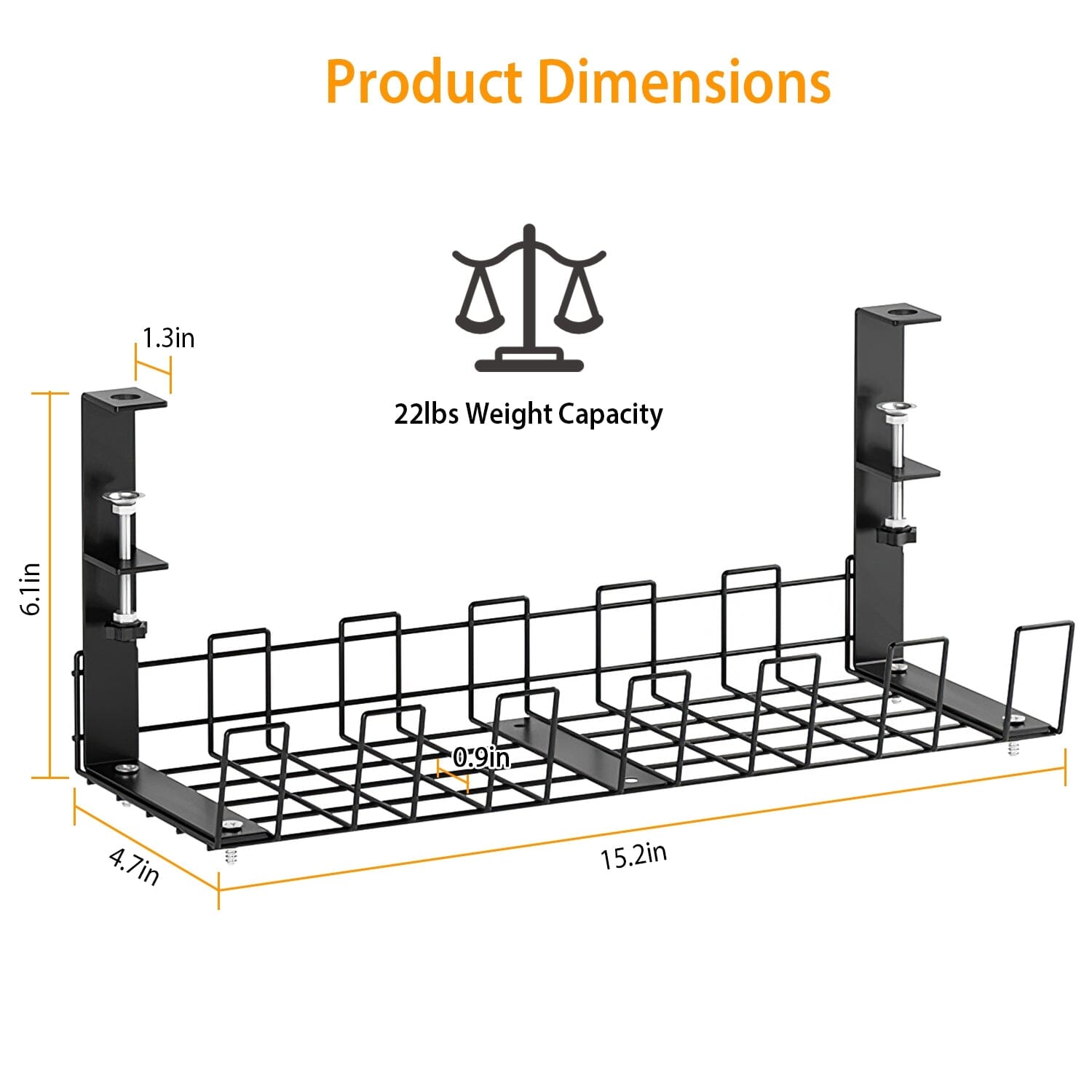 Under Desk Cable Management Tray 15.2in No Drill Desk Cable Cord Organizer __stock:50 Closet & Storage Low stock refund_fee:1200