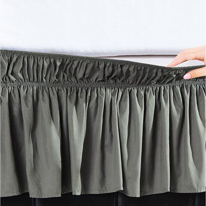 Undercliff Easy Wrap Elastic Ruffled 16 Bed Skirt Gray __label2:BOGO 30% OFF __stock:100 Bedding refund_fee:1200