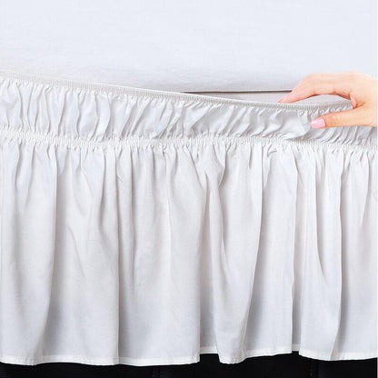 Undercliff Easy Wrap Elastic Ruffled 16 Bed Skirt White __label2:BOGO 30% OFF __stock:100 Bedding refund_fee:1200