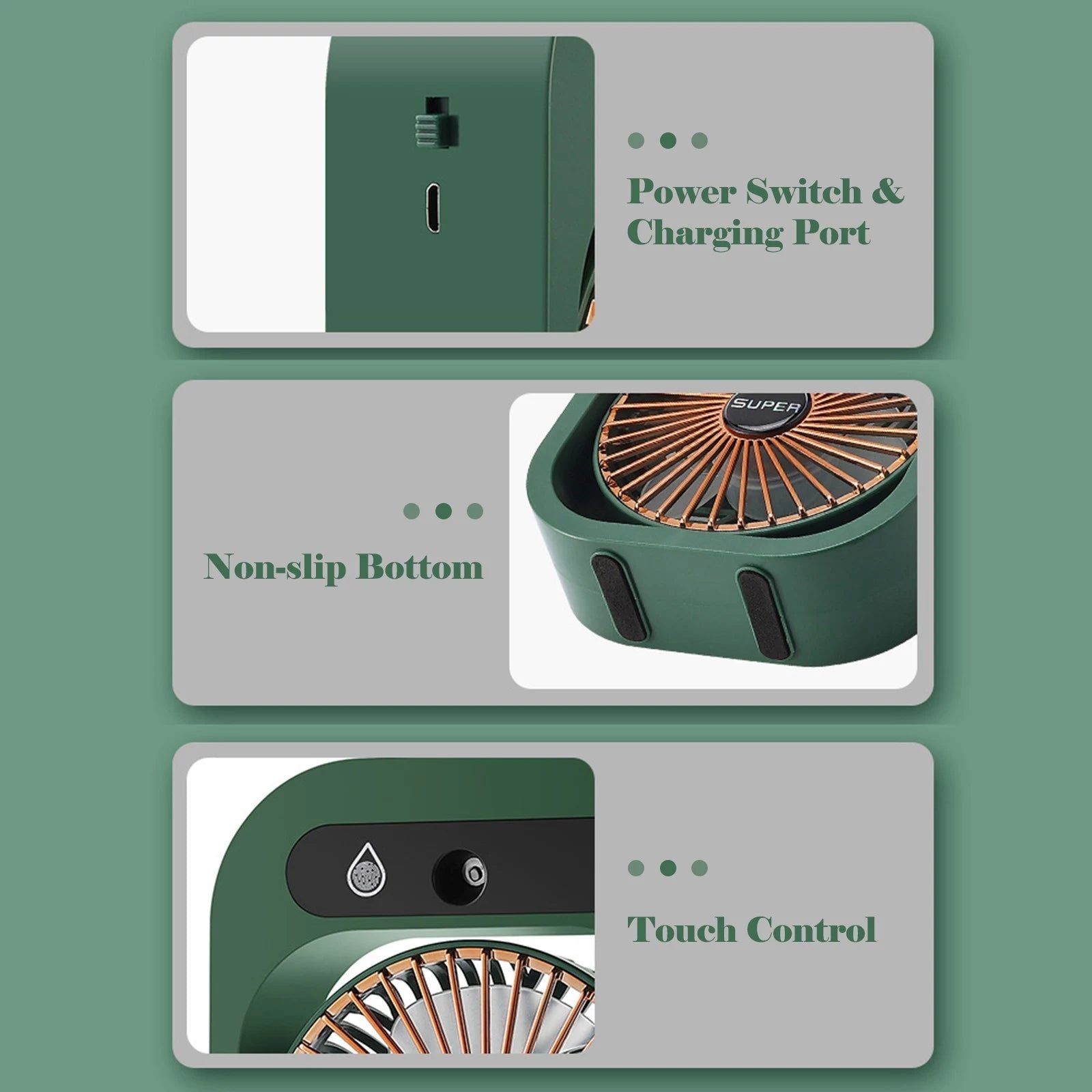 USB Rechargeable Desktop Spray Fan __stock:200 Household Appliances refund_fee:1200 Warranty