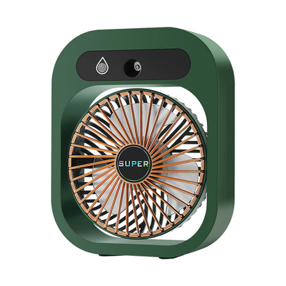 USB Rechargeable Desktop Spray Fan Green __stock:200 Household Appliances refund_fee:1200 Warranty