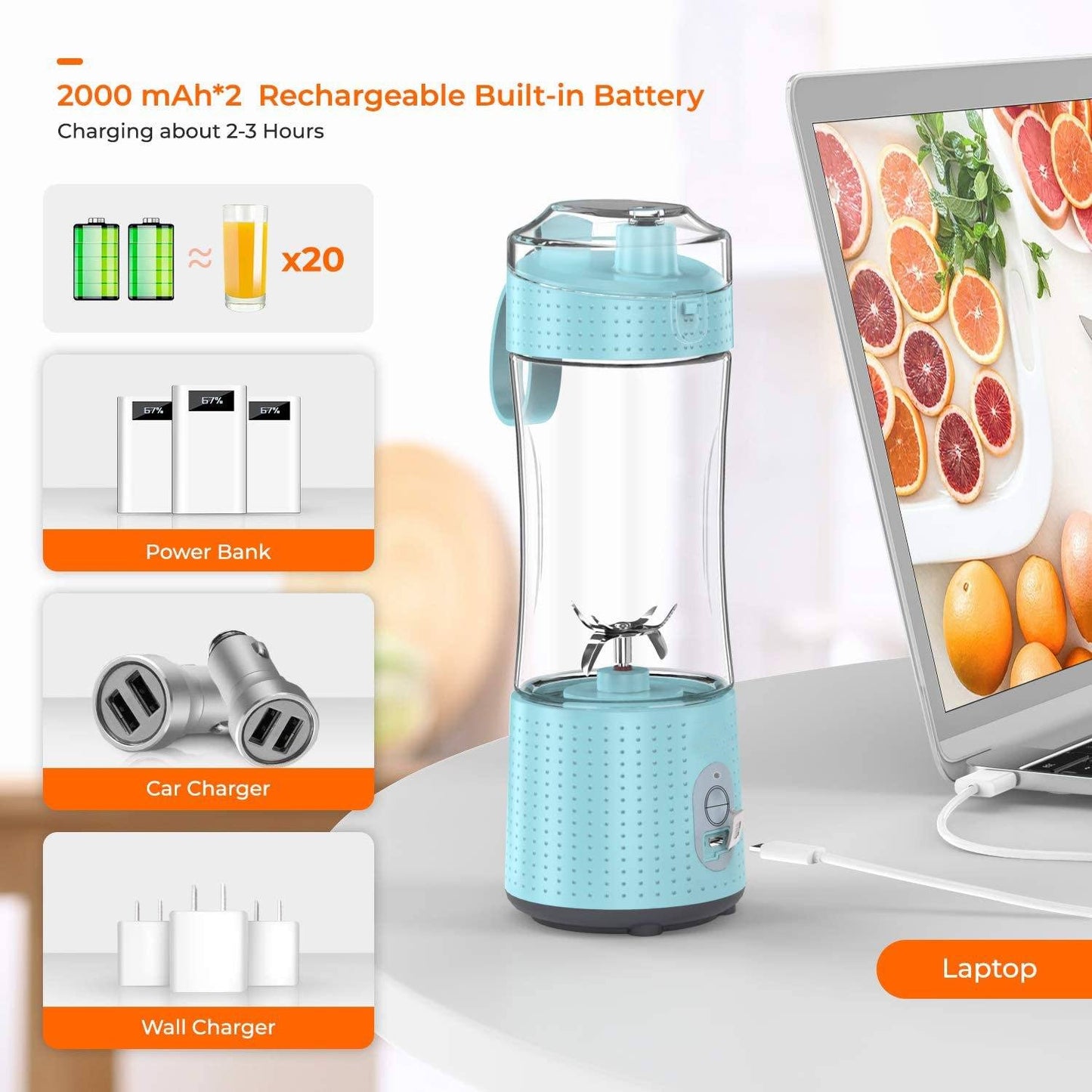 USB Rechargeable Portable Blender Kitchen & Dining refund_fee:1200