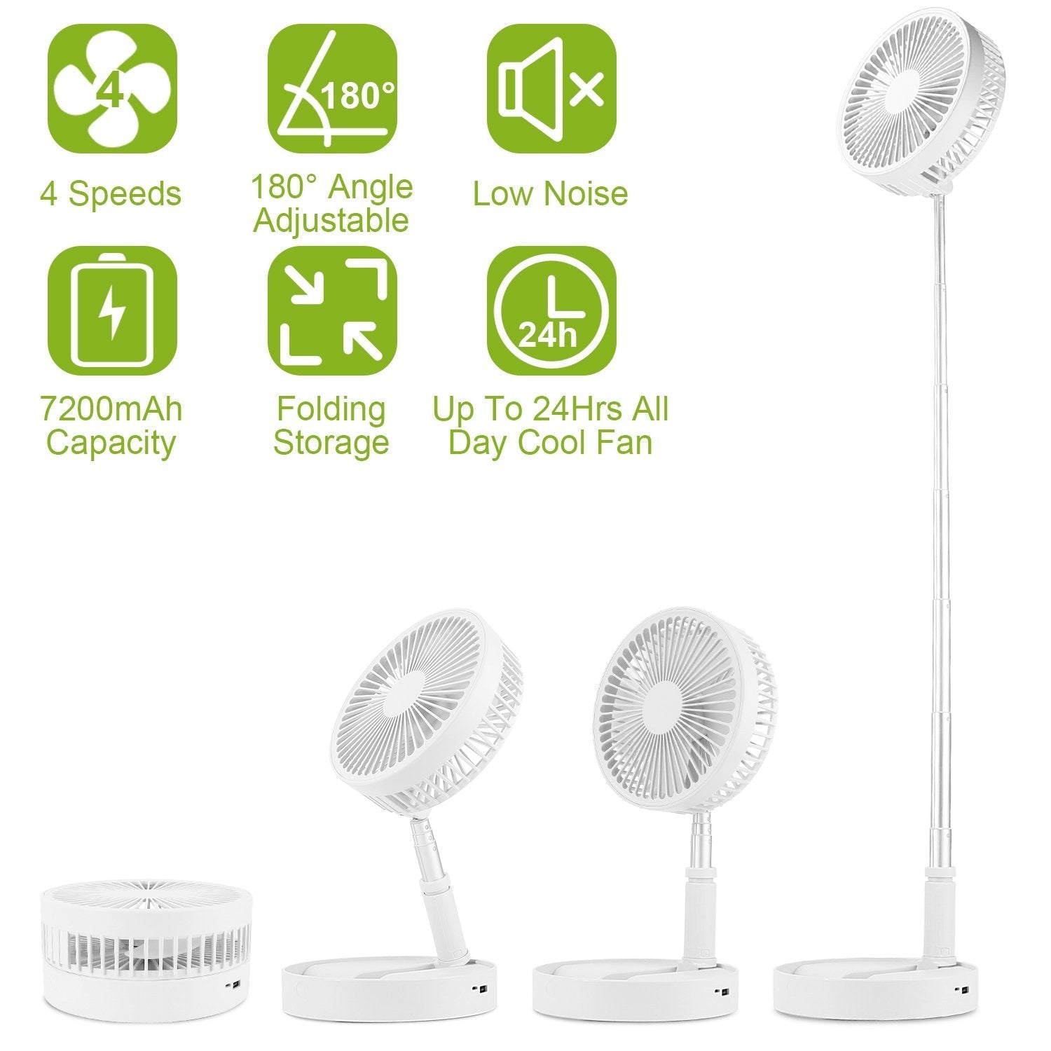 USB Rechargeable Portable Folding Desk Table Fan Household Appliances refund_fee:1800 show-color-swatches Warranty