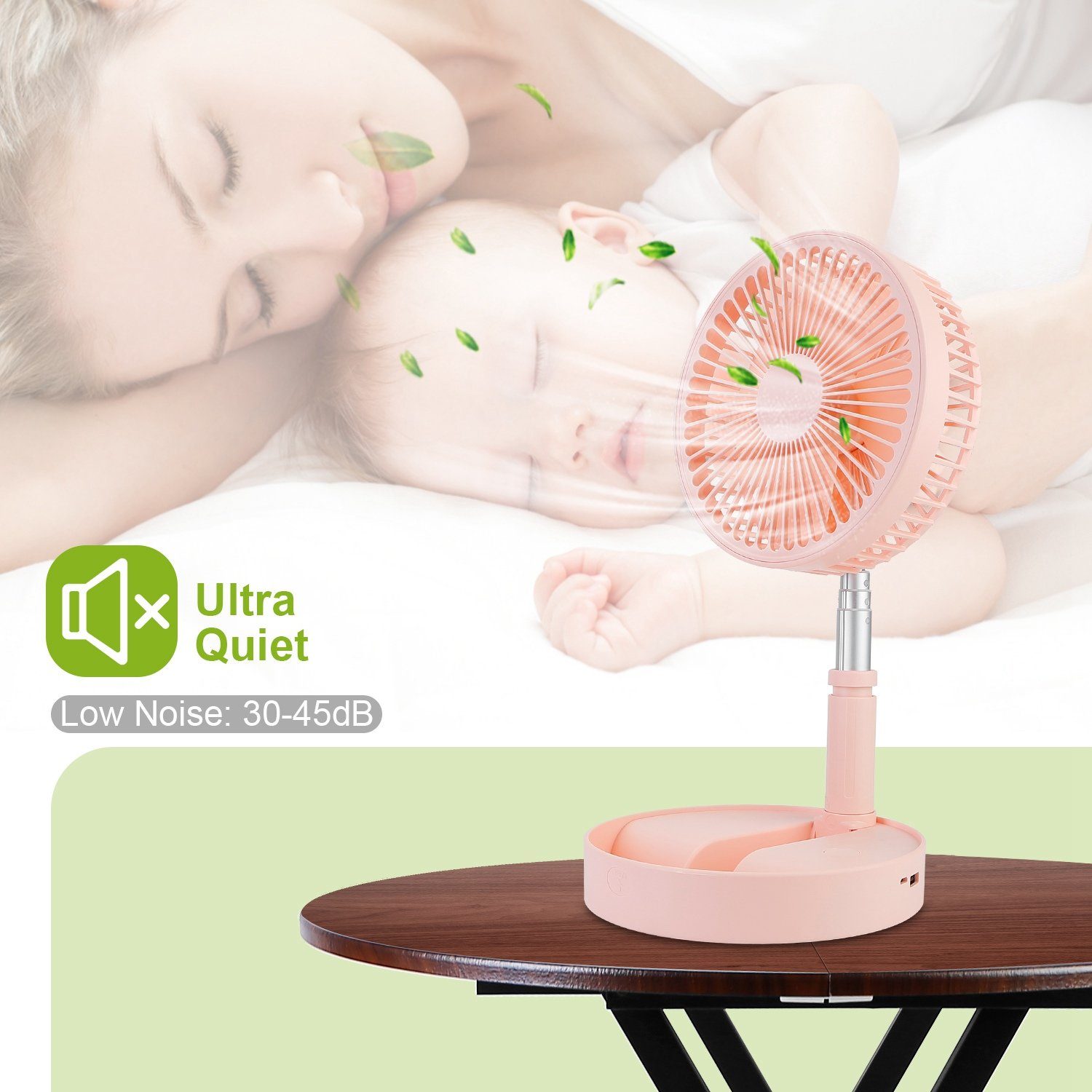 USB Rechargeable Portable Folding Desk Table Fan Household Appliances refund_fee:1800 show-color-swatches Warranty