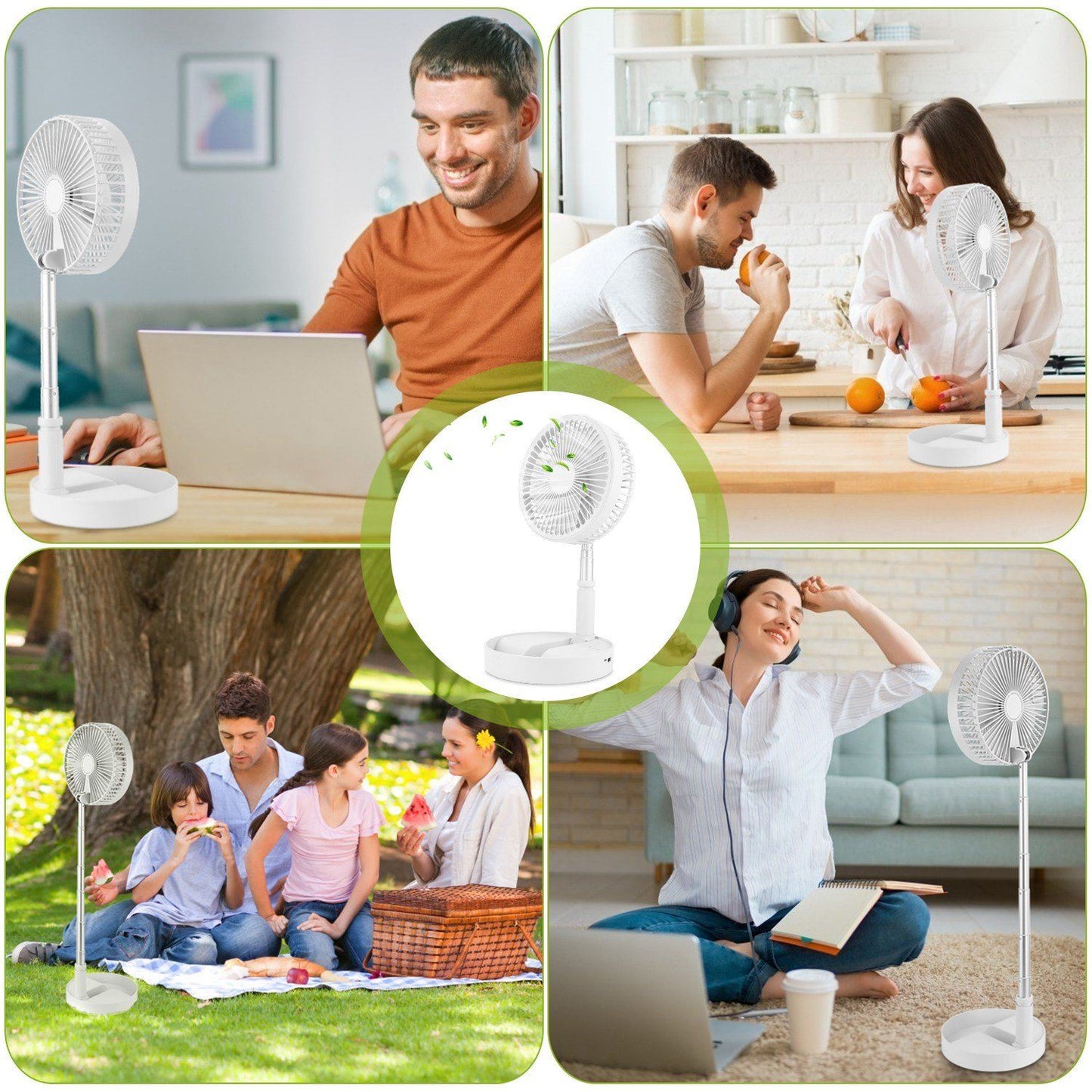 USB Rechargeable Portable Folding Desk Table Fan Household Appliances refund_fee:1800 show-color-swatches Warranty