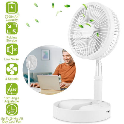 USB Rechargeable Portable Folding Desk Table Fan Household Appliances refund_fee:1800 show-color-swatches Warranty