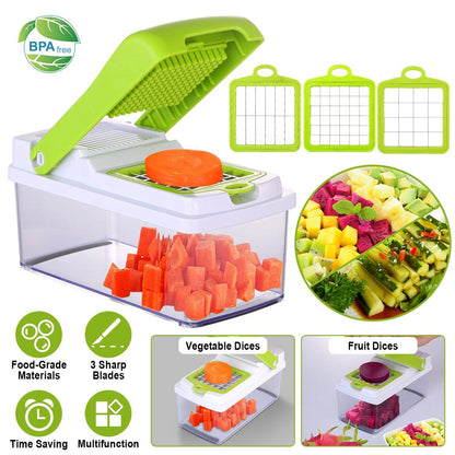 Vegetable Slicer Set with 3 Blades Stainless Steel Food Chopper __stock:100 Kitchen & Dining refund_fee:1200