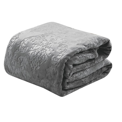 Versailles Throw Flannel Fleece Blanket Gray Bedding refund_fee:1200