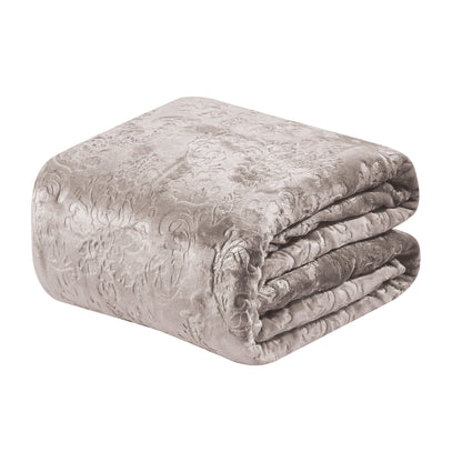 Versailles Throw Flannel Fleece Blanket Ivory Bedding refund_fee:1200