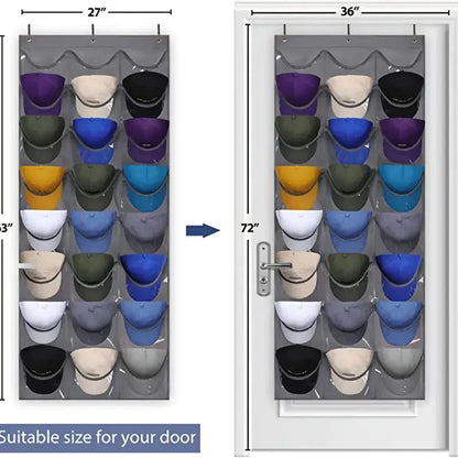 Visible Baseball Hat Rack for Wall Door with 3 Hooks 24 Deep Pockets __stock:200 Closet & Storage refund_fee:1200