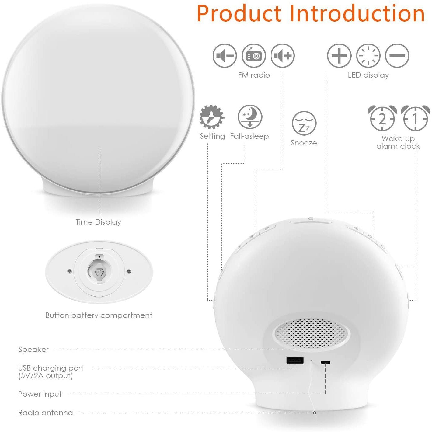 Wake Up Light Sunrise Alarm Clock __stock:200 Household Appliances refund_fee:1800