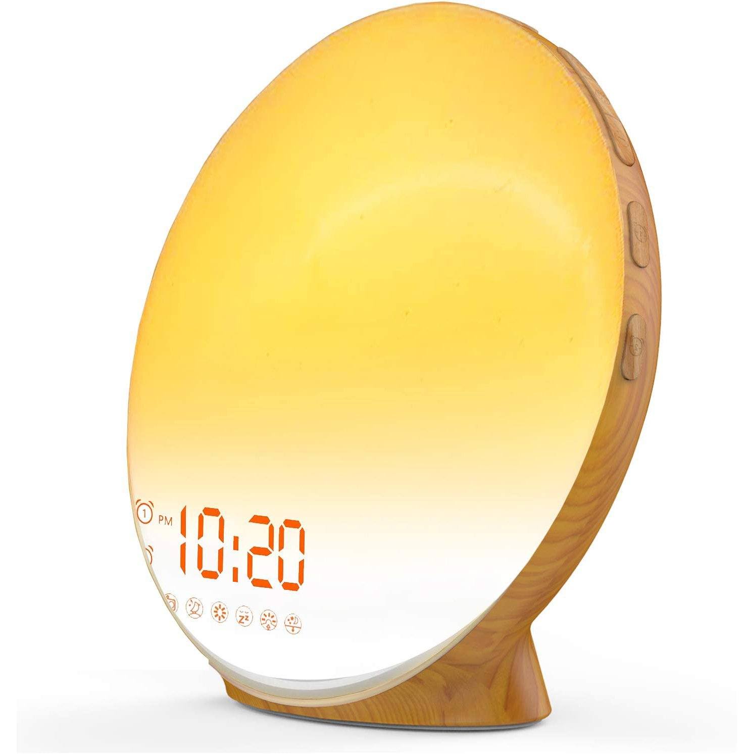 Wake Up Light Sunrise Alarm Clock Wood __stock:200 Household Appliances refund_fee:1800