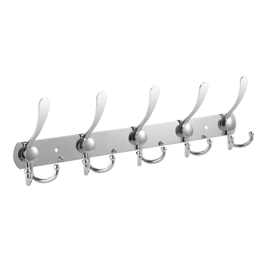 Wall Mount Coat 15 Hooks Stainless Steel Clothes Hanger Rack Closet & Storage refund_fee:1200