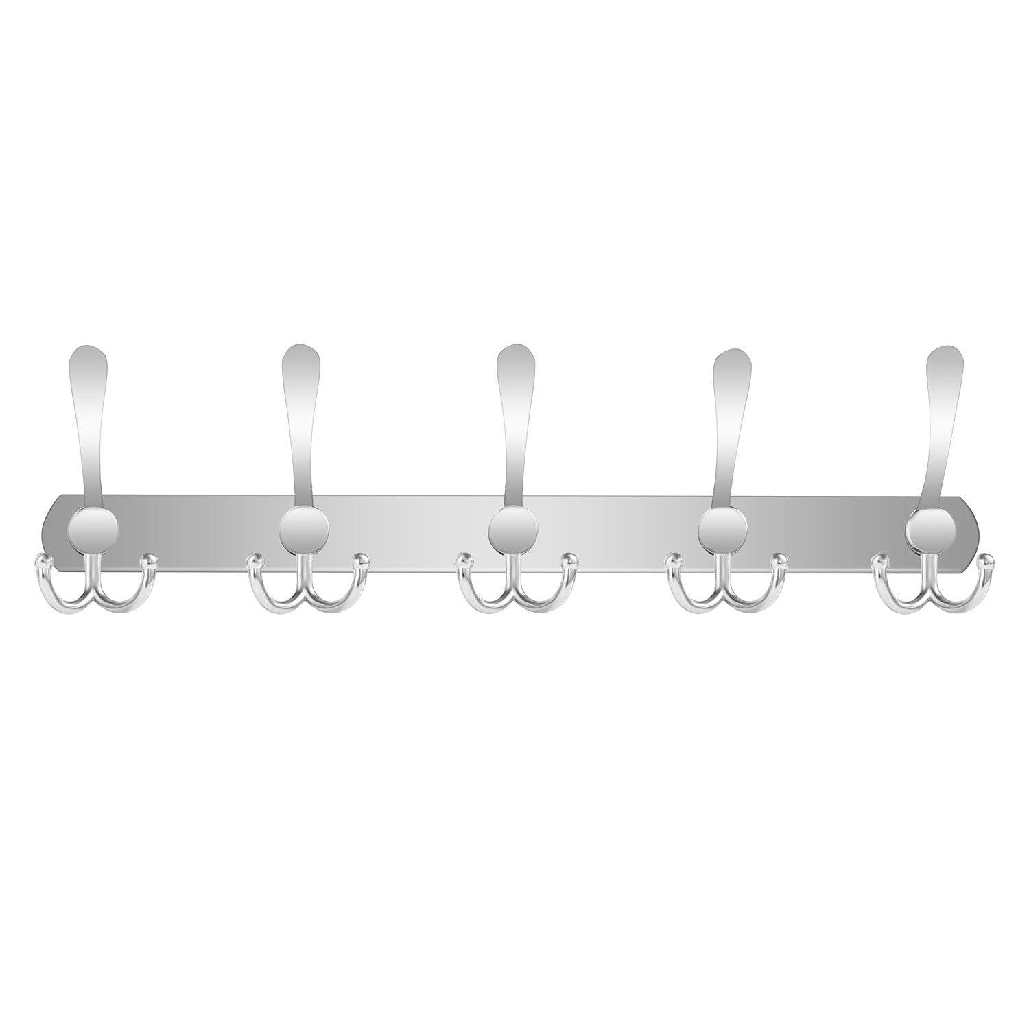 Wall Mount Coat 15 Hooks Stainless Steel Clothes Hanger Rack Closet & Storage refund_fee:1200