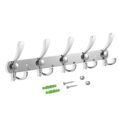 Wall Mount Coat 15 Hooks Stainless Steel Clothes Hanger Rack Closet & Storage refund_fee:1200