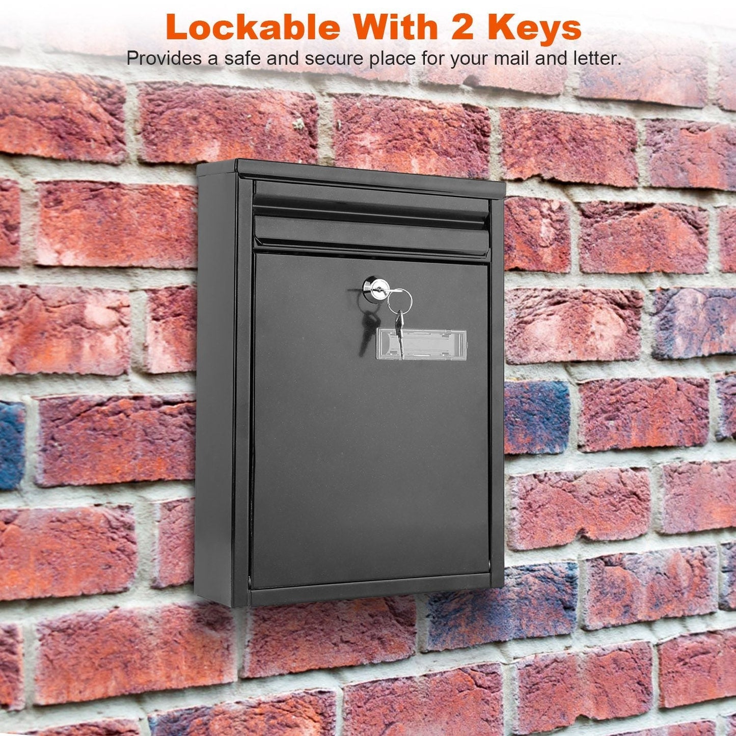 Wall Mount Mailbox Lockable Galvanized Iron Letter Post Box __stock:100 Home Improvement refund_fee:1200