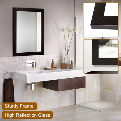 Wall Mount Mirror Wood-Like Frame Rectangle Modern Hanging Mirror __stock:50 Furniture and Décor refund_fee:1200