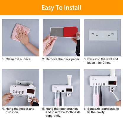 Wall Mounted Toothbrush Sanitizer Holder IR Induction UV Sanitization Rack __stock:50 Bath Final Sale refund_fee:1200 Warranty