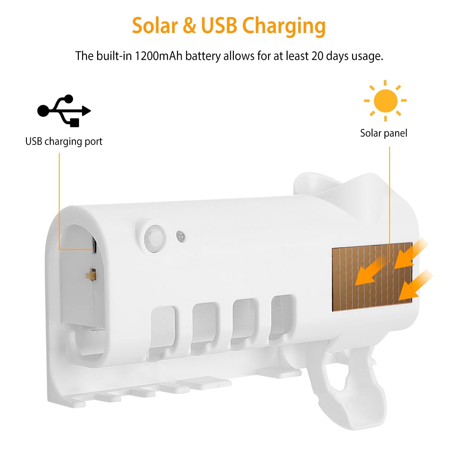 Wall Mounted Toothbrush Sanitizer Holder IR Induction UV Sanitization Rack __stock:50 Bath Final Sale refund_fee:1200 Warranty