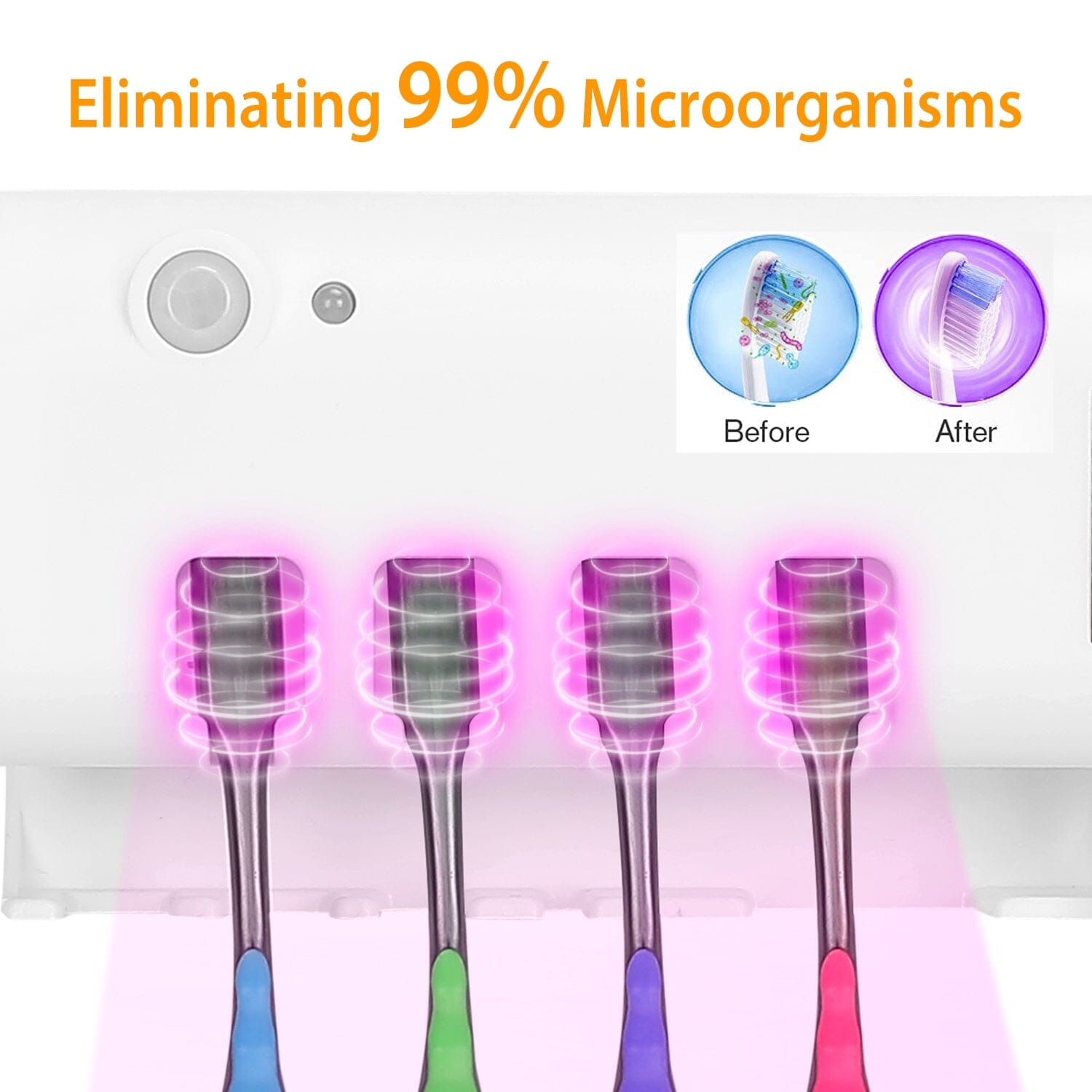 Wall Mounted Toothbrush Sanitizer Holder IR Induction UV Sanitization Rack __stock:50 Bath Final Sale refund_fee:1200 Warranty