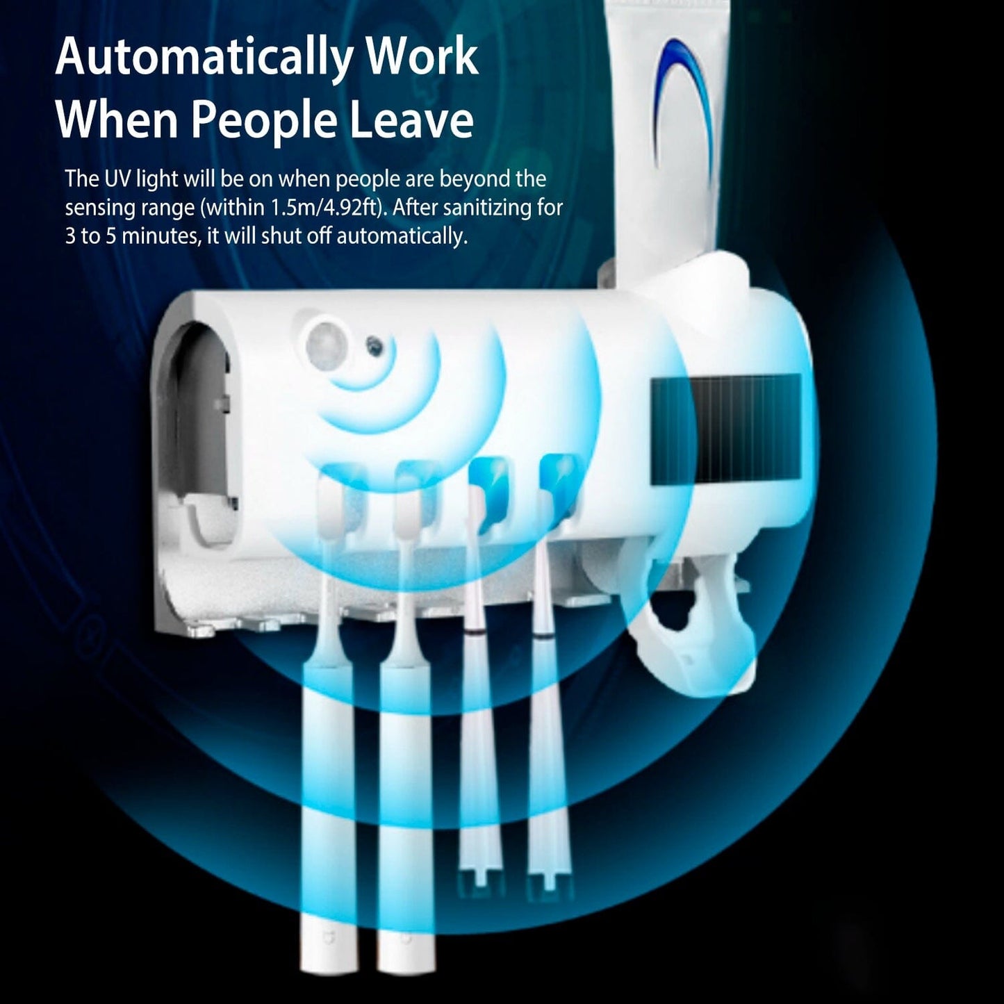 Wall Mounted Toothbrush Sanitizer Holder IR Induction UV Sanitization Rack __stock:50 Bath Final Sale refund_fee:1200 Warranty