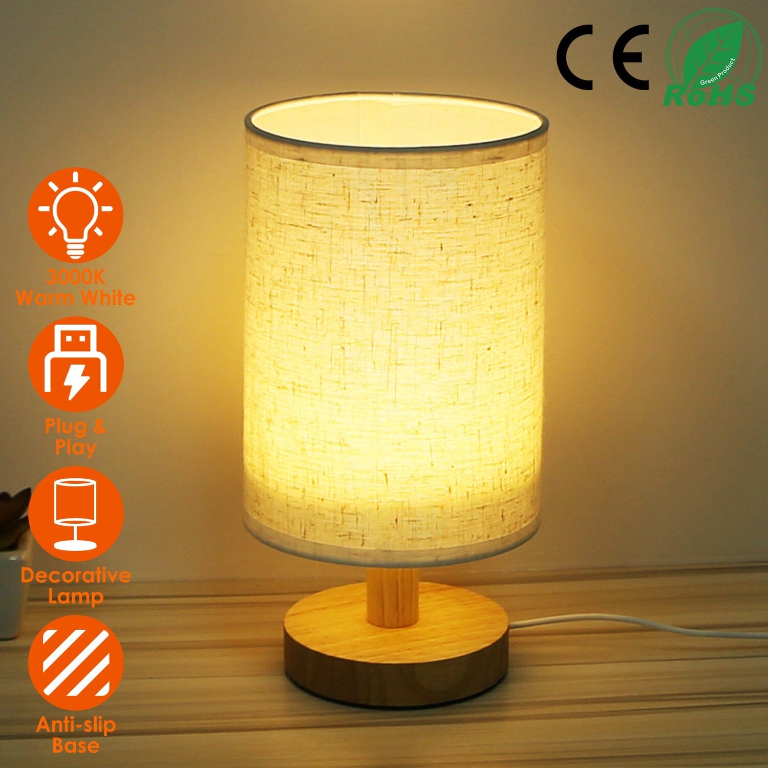 Warm White Nightstand Lamp USB Plug Modern Lantern __stock:50 Indoor Lighting refund_fee:1200 Warranty