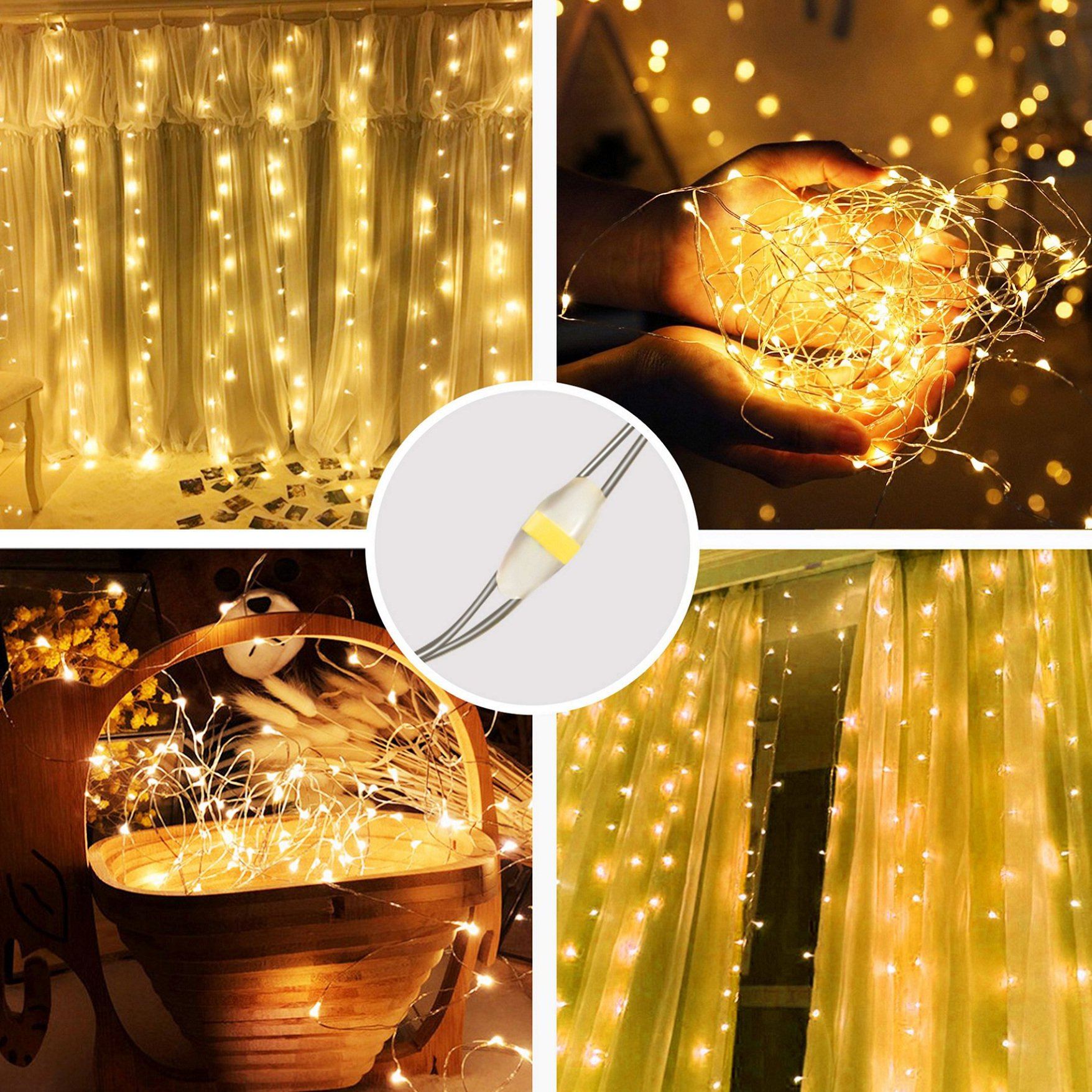 Warm White USB Remote Control 300LED String Lights Holiday Indoor Lighting Low stock refund_fee:800 Warranty