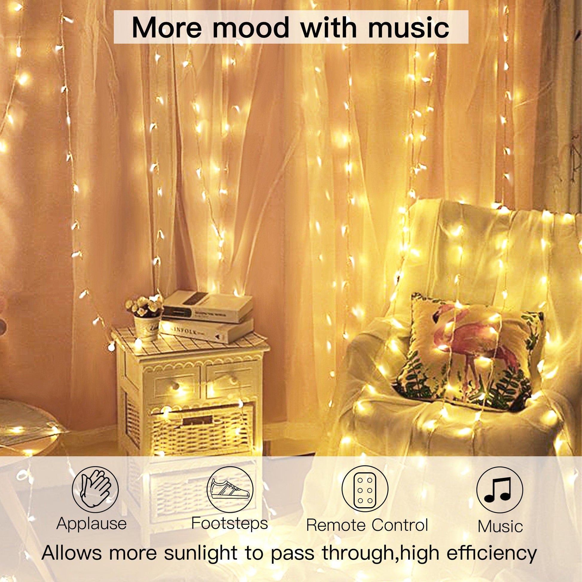 Warm White USB Remote Control 300LED String Lights Holiday Indoor Lighting Low stock refund_fee:800 Warranty