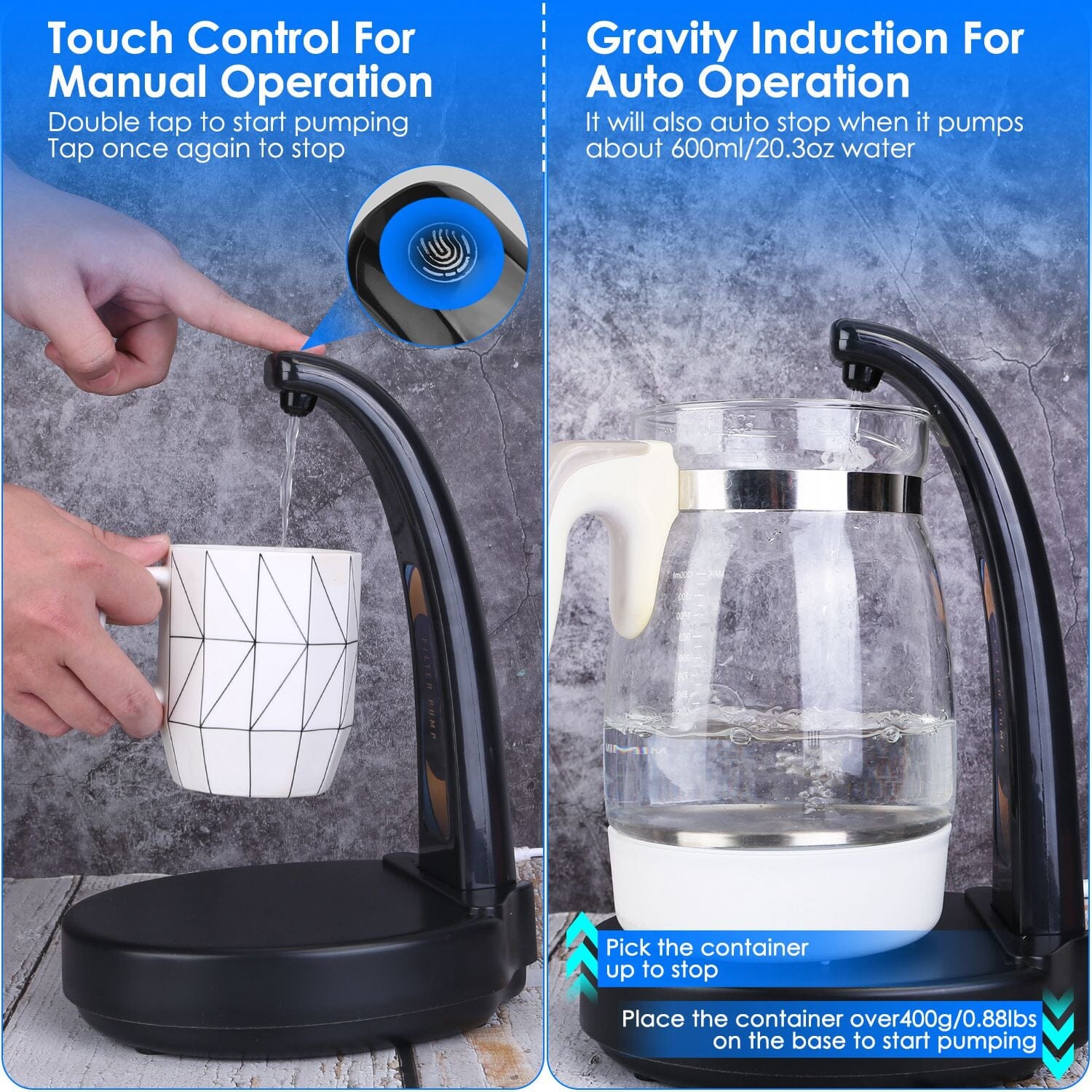 Water Bottle Dispenser USB Rechargeable Mini Water Jug for 1-5 Gallon Water Jugs __stock:50 Kitchen & Dining Low stock refund_fee:1200 Warranty