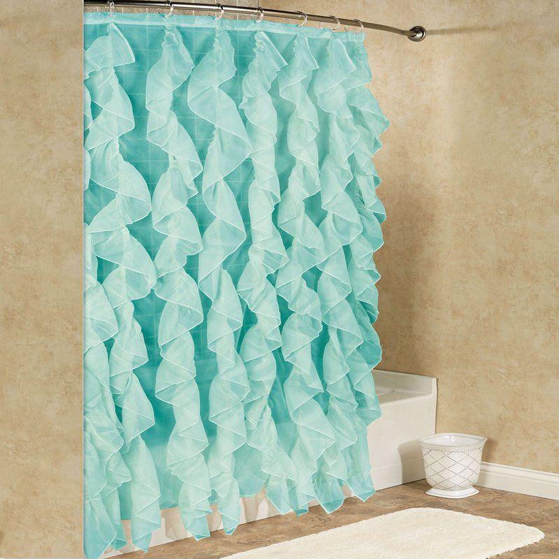 Westendorf Cascading Waterfall Single Shower Curtain Aqua __stock:100 Bath refund_fee:1200