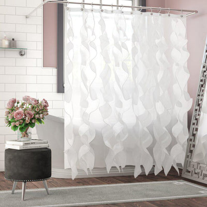 Westendorf Cascading Waterfall Single Shower Curtain White __stock:100 Bath refund_fee:1200