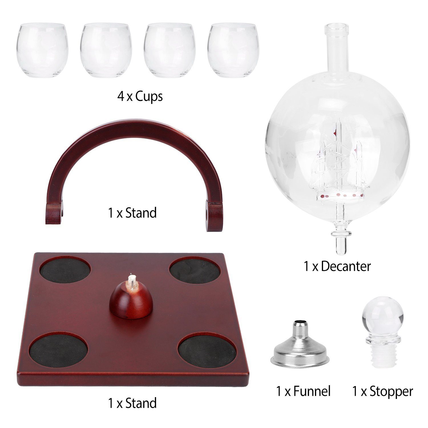 Whiskey Decanter Globe Set Kitchen & Dining refund_fee:2200