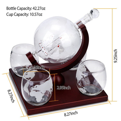 Whiskey Decanter Globe Set Kitchen & Dining refund_fee:2200