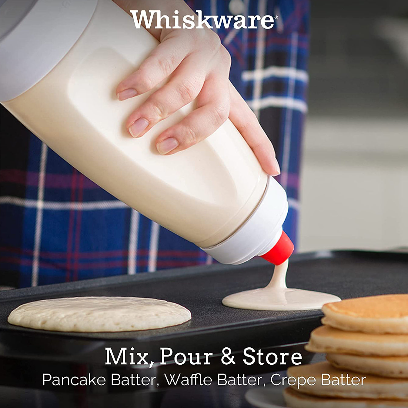 Whiskware Pancake Batter Dispenser and Mixer __stock:200 Kitchen & Dining refund_fee:1200