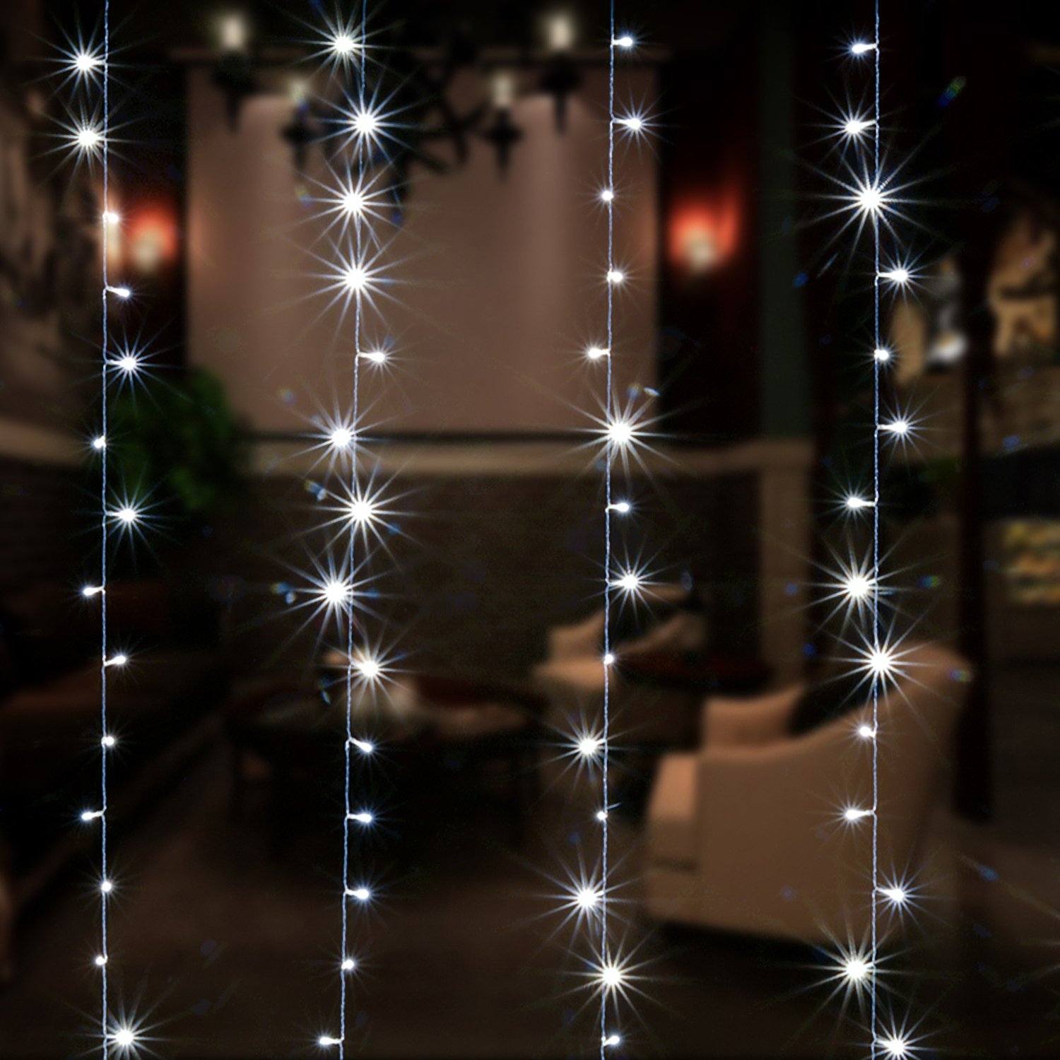 White 100 Led Rope Curtain Fairy Lights Outdoor __stock:350 refund_fee:1200 String & Fairy Lights Warranty