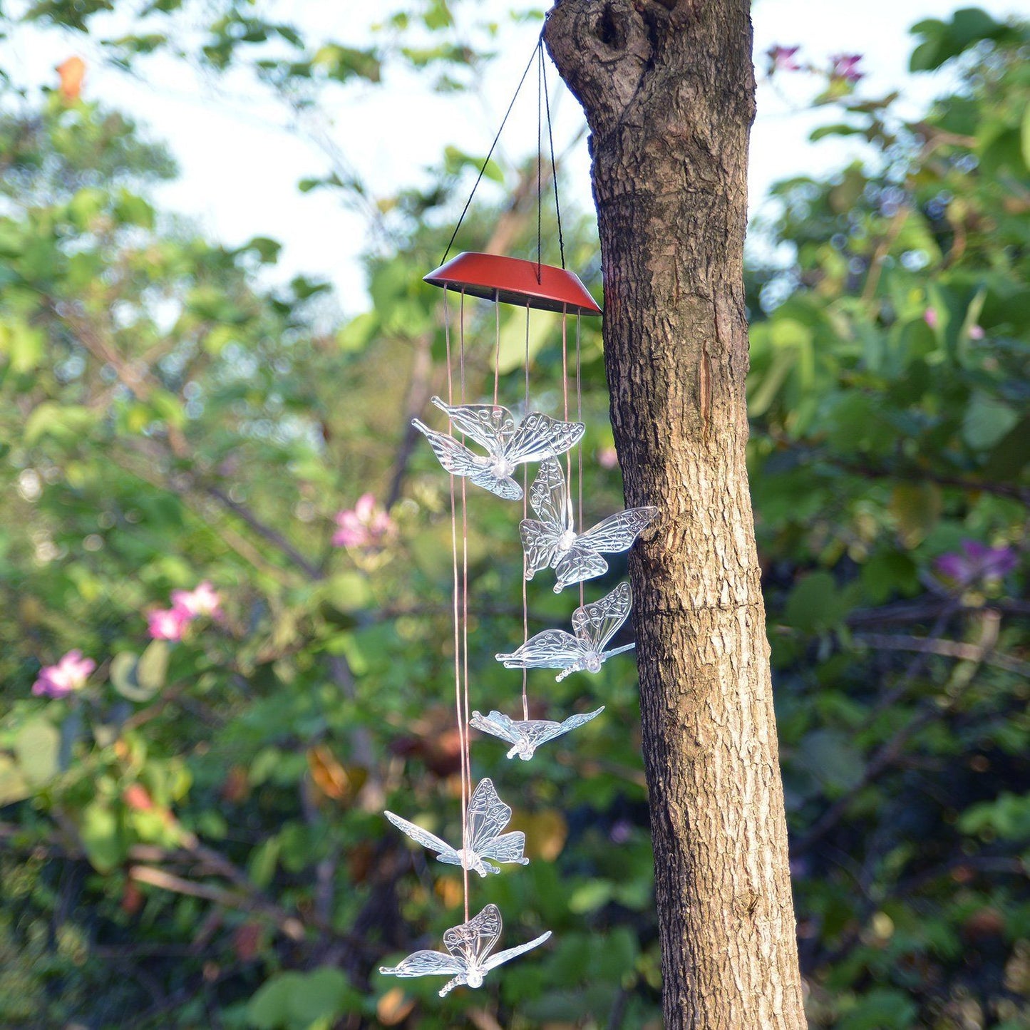 Windlights Solar Powered LED Butterfly Wind Chimes __stock:50 refund_fee:1200 String & Fairy Lights Warranty