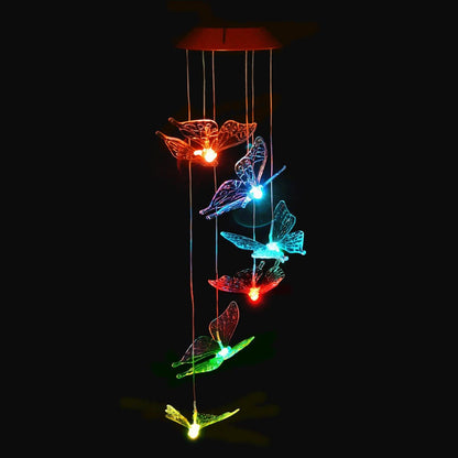 Windlights Solar Powered LED Butterfly Wind Chimes __stock:50 refund_fee:1200 String & Fairy Lights Warranty