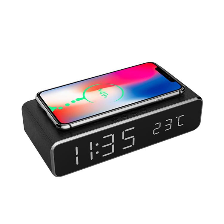 Wireless Charging Digital Alarm Clock Black __stock:500 Household Appliances refund_fee:1200 Warranty